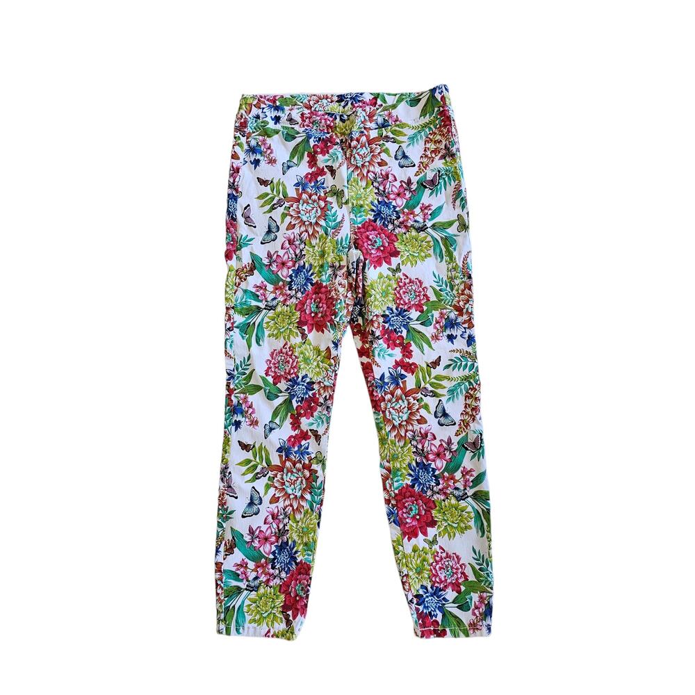 Jeans by Buffalo Flowery Print Spandex/Cotton Blend Stretchable Womens Size XL
